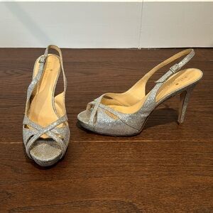 Kate Spade Women’s Silver Sparkle Dress Shoes Size 7.5